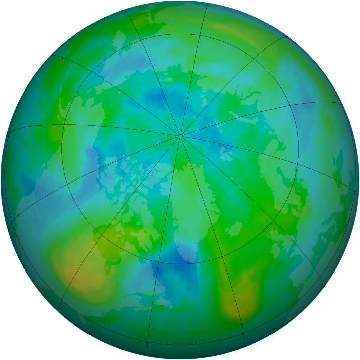Arctic ozone map for 22 September 1983